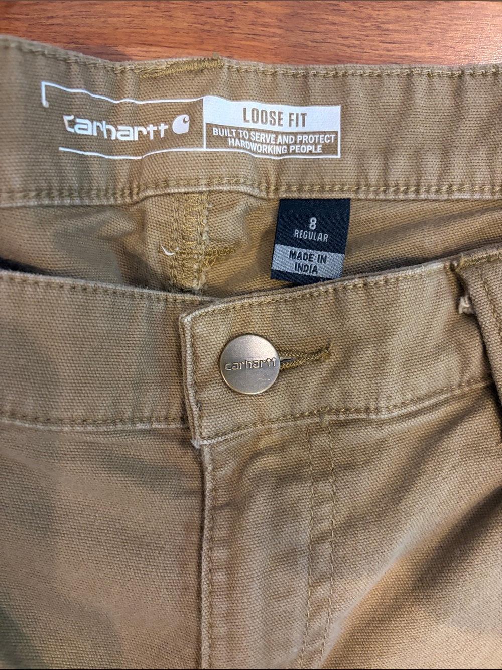 Carhartt Straight-Leg Utility Pants — Tan Women’s 8 - Picture 2 of 4